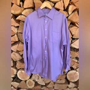 Joseph Abboud Men’s 18 Regular Fit Lavender Button up Dress Shirt Cotton Work XL